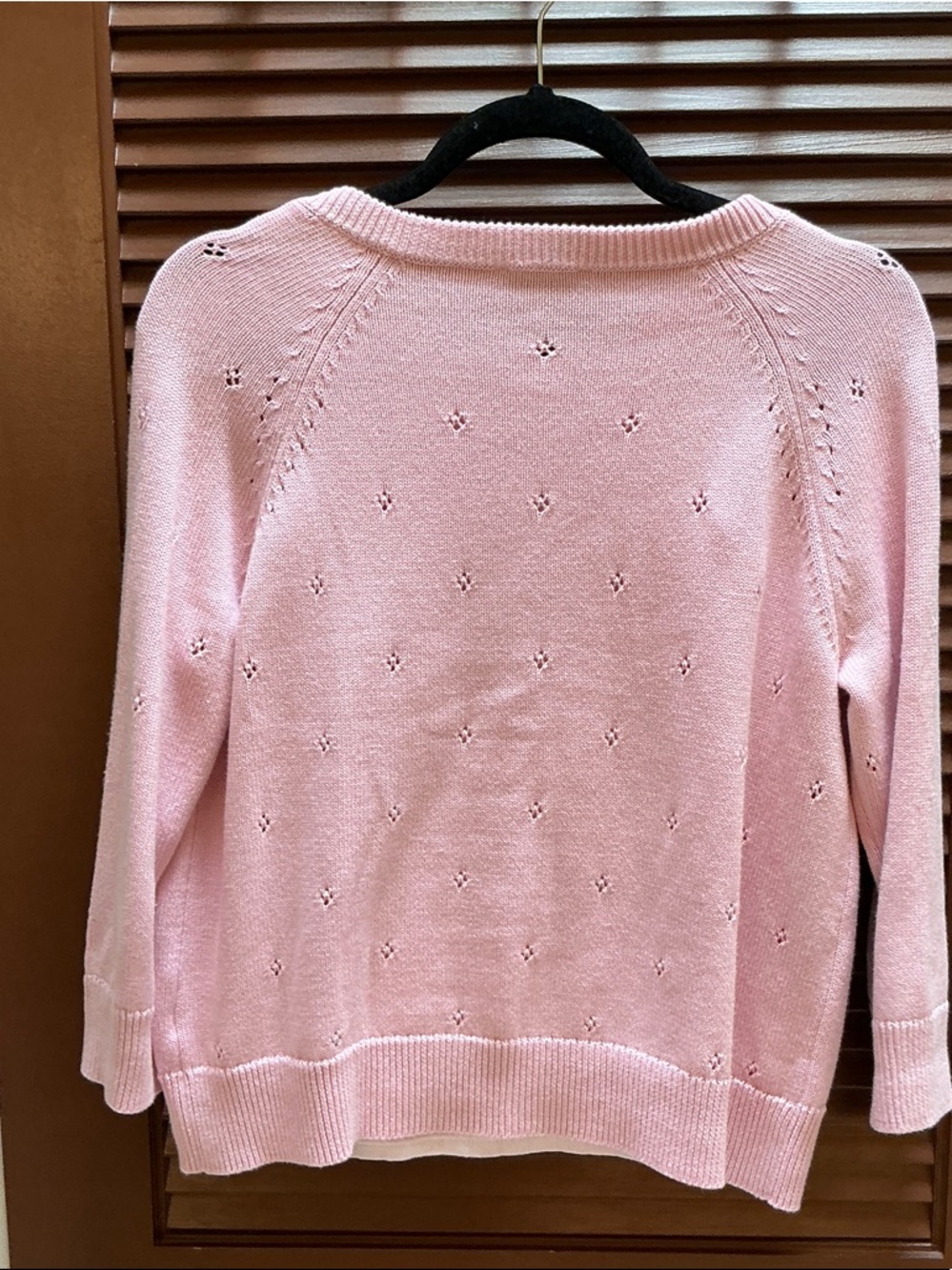 Vineyard Vines Pink Eyelet Button-Front Cardigan - Picture 3 of 6